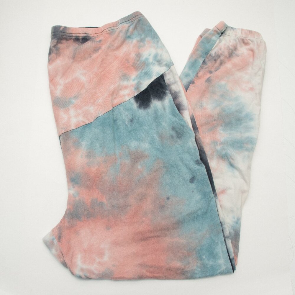 Shein Pink and Blue Tie Dye Maternity Jogger Pants
